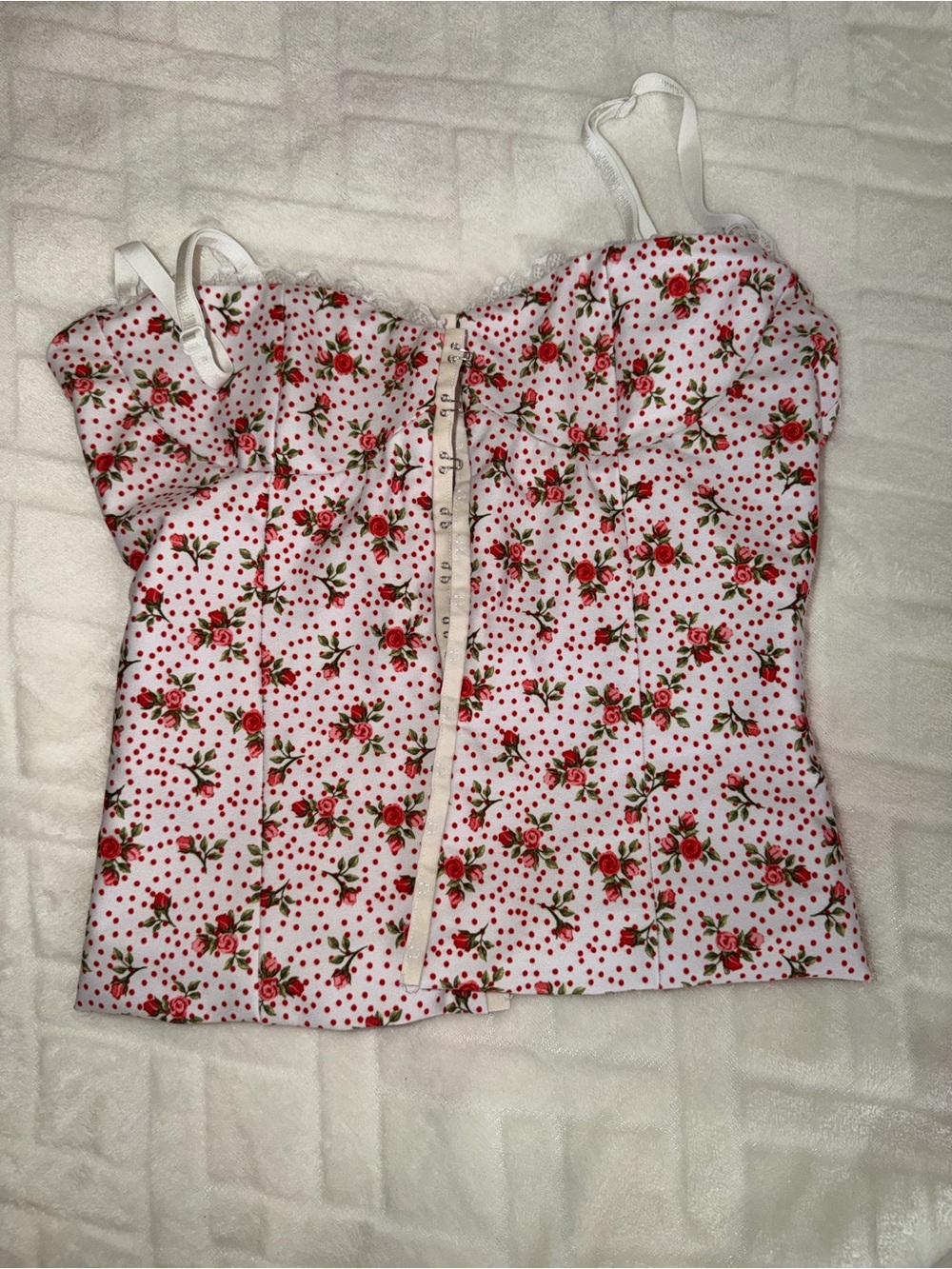 Bella Venice Floral Rose Print Bustier Top